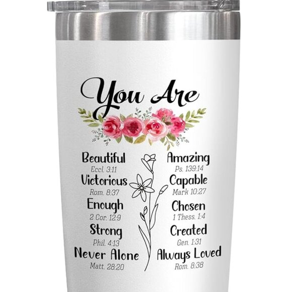NWT You Are Bible Verse 20 Oz Stainless Steel Tumbler - Picture 2 of 5